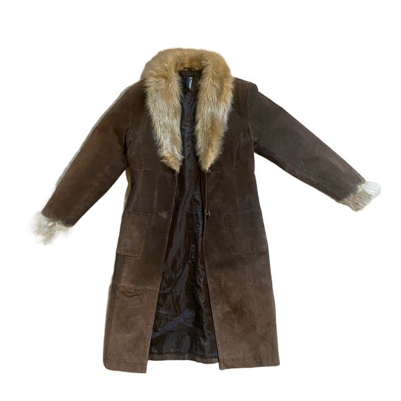 Afghan Coat Leather and Suede Brown - Picture 2 of 5